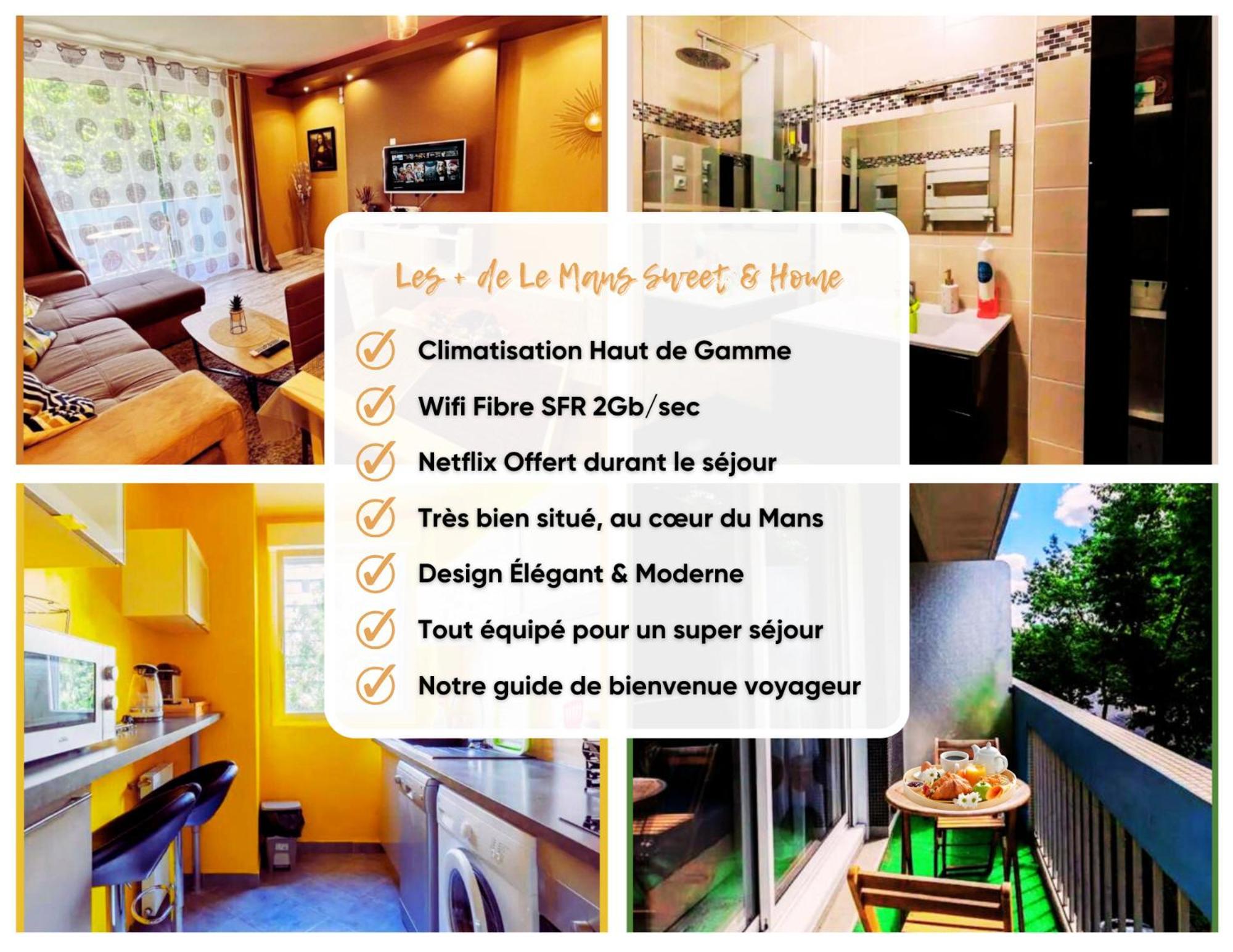 Le Mans City Sweet & Home - Climatise - Netflix - Wifi Fibre - Parking - Proche Circuit Des 24H & Centre-Ville - Accordhebergementconciergerie Exterior foto
